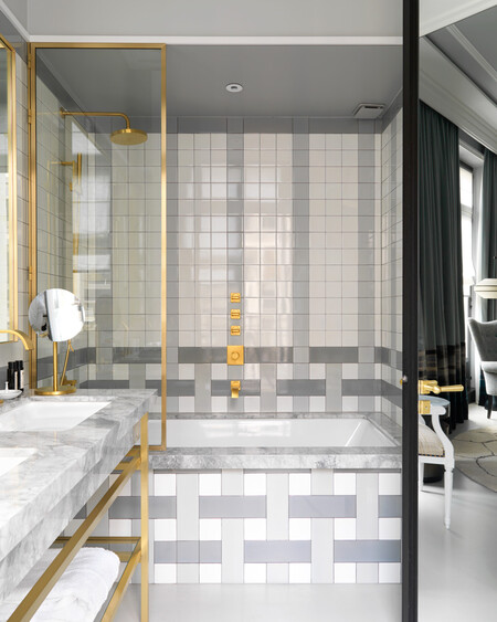 Tile Design Bathroom In Nolinskihotel In Paris By Jeanlouisdeniot Photo By David Oliverbath
