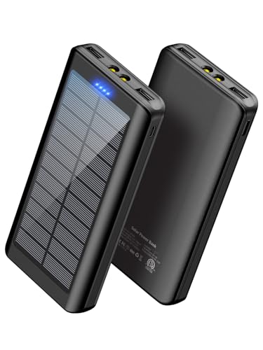 Power Bank 30000mAh Cargador Solar: Batería Externa Móvil Portátil Ultra Alta Capacidad con 2 Salidas Compatible Teléfono Móvi Tablets Smartphone