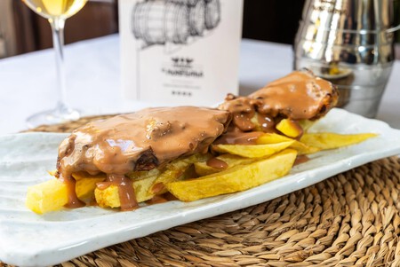 Abanico Iberico con salsa de turrón, foie y PX