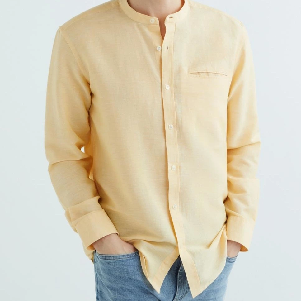 Camisa de hombre de lino y algodón