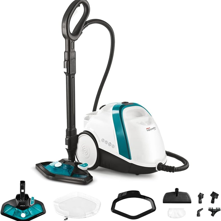 Polti - Vaporetto Polti Smart 100 B con cepillo Vaporforce, mata y elimina virus, gérmenes y bacterias.