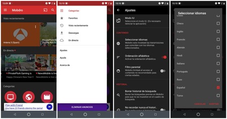Cambiar Idioma Mobdro