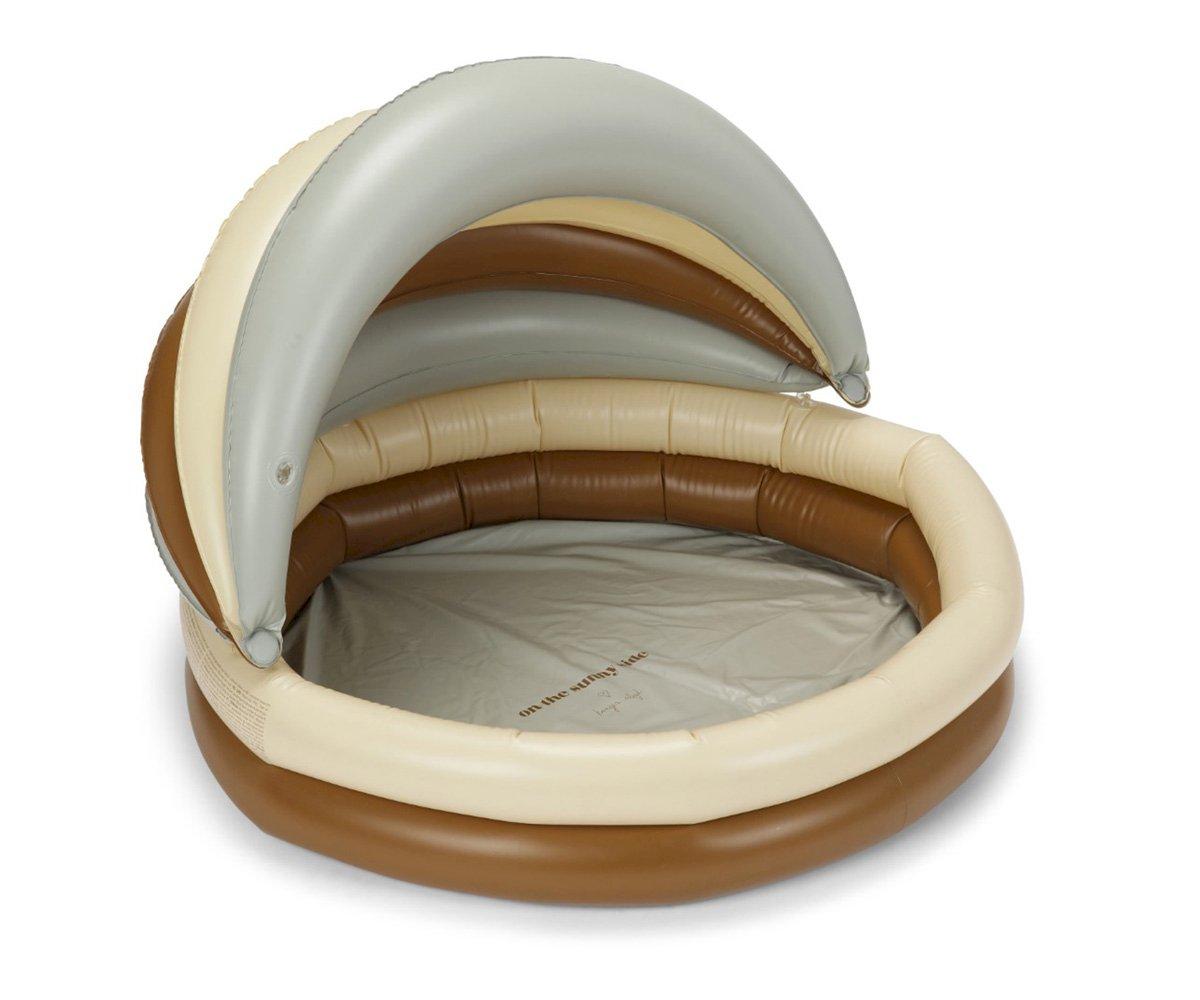 Piscina hinchable de colores con toldo