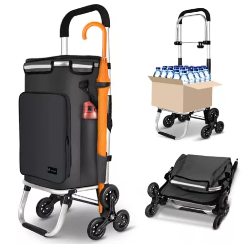 VOUNOT® Carrito Compra Plegable de Aluminio