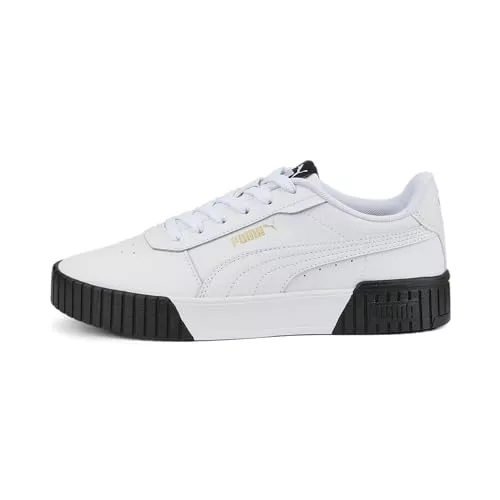 PUMA Carina 2.0, Zapatillas Mujer, White White Team Gold Black, 40.5 EU