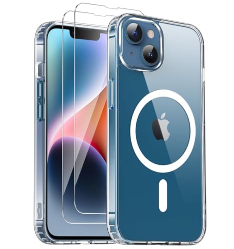 COPIKE Funda Magnética para iPhone 13 con dos piezas de cristal templado