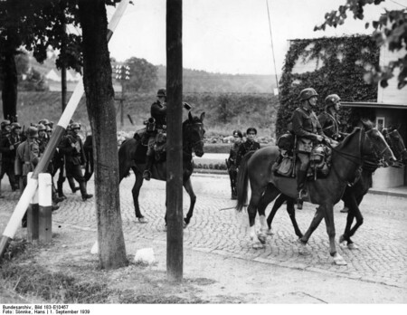 Bundesarchiv Bild 183 E10457 Pollen Schlagbaum Deutsche Soldaten