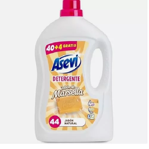 Asevi Detergente Líquido para Lavadora Marsella - Detergente para Ropa Blanca y de Color con Fórmula Concentrada - Jabón Natural de Marsella para una Ropa Limpia y Cuidada - 42 Lavados