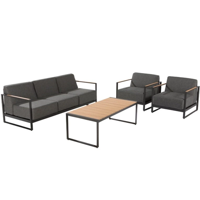 Set de porche Naterial Noxia de aluminio/madera para 5 personas
