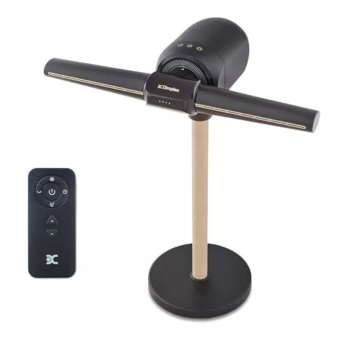 Dimplex FlexBlade ventilador de pie sin aspas, doble dirección 2×180°, oscilación 90°, alcance 20m, silencioso 36dB, mando magnético, 5 velocidades, temporizador