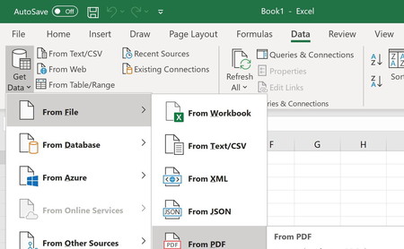 Microsoft Excel ya puede importar datos y tablas directamente desde archivos PDF
