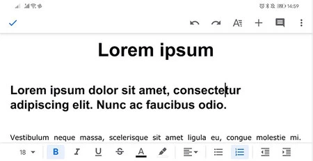 Google ドキュメントでの .DOCX ドキュメントの編集