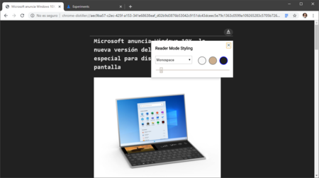 Modo Lectura Chrome Oscuro