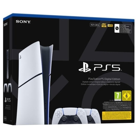 Sony PlayStation 5 Slim Digital Chasis E + 2x Mandos DualSense V3