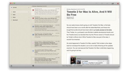 Reeder dará el salto a Mac OS X