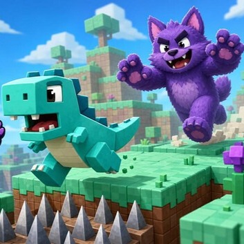 Dino running from a FURRY: GAMESFORFARM