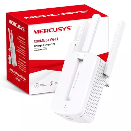 MERCUSYS MW300RE - Repetidor Wi-Fi N300Mbps, Dos potentes Antenas externas