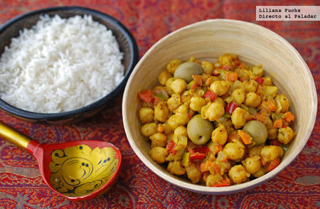Salteado de garbanzos a la marroquí. Receta