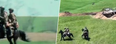 Ucrania se ha convertido en una carnicería de animales: los soldados rusos aparecen con caballos y los drones los estallan