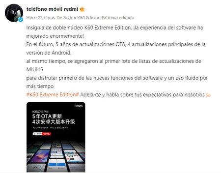 Xiaomi の Weibo からの翻訳された出版物