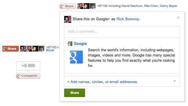 Google lanza un nuevo botón para compartir en Google+