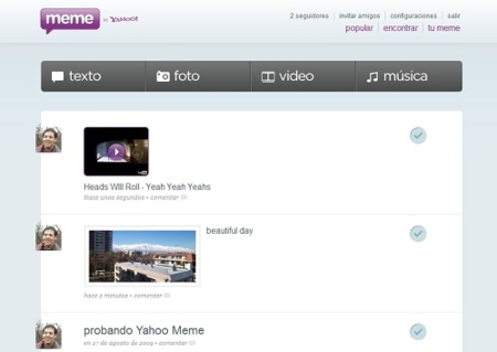 Primer vistazo a Yahoo Meme, es una triste imitación de Tumblr