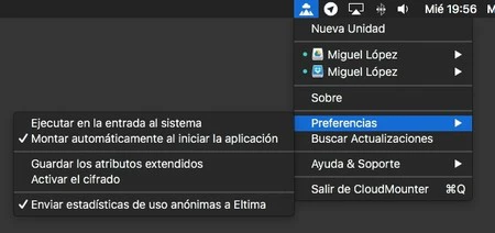 クラウドマウンターメニュー