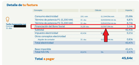 factura luz octubre 2022