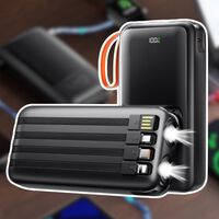 Carga rápido un iPhone hasta 4 veces e integra cables para todo tipo de entrada. En 298 pesos por oferta relámpago 