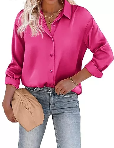 Beyove Blusa para mujer de satén