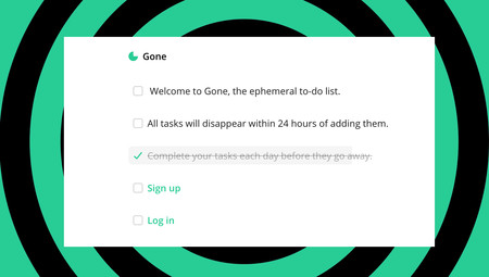 Gone, un gestor de tareas minimalista que te exige completarlas en 24 horas
