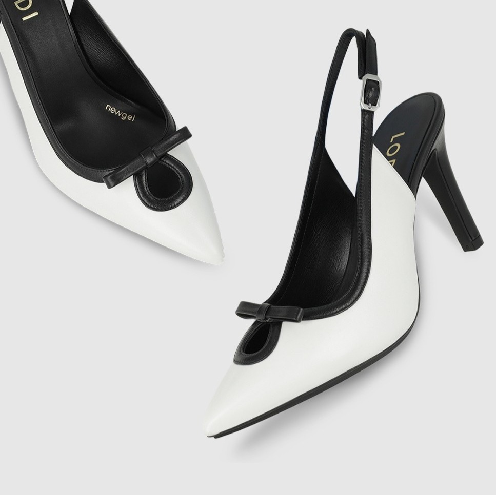 Zapatos mujer piel bicolor blanco negro | Contraste LODI

