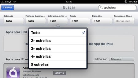 App Store con filtros de búsqueda en iPad y otras mejoras generales