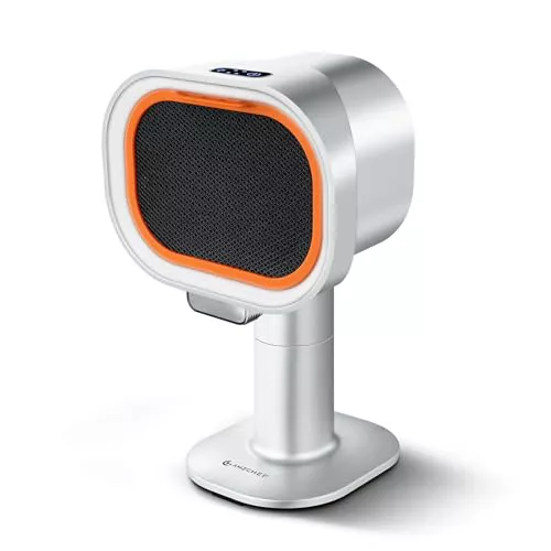 AMZCHEF Campana extractora portátil con altura telescópica e inclinación de 40°, 4 modos de velocidad, silenciosa, filtro de aluminio de gran calibre para apartamentos/BBQ/RV, Plata