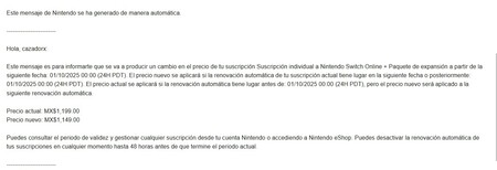 Precio Nintendo Switch Online
