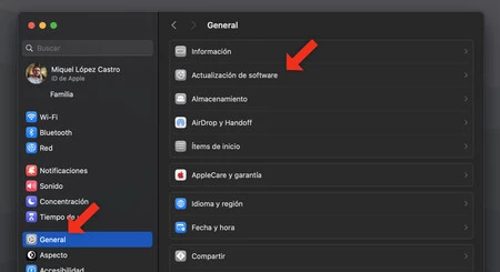 システム設定 Mac のアップデート