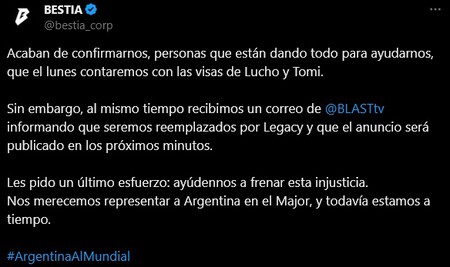 Bestia Blast Tv Mundial De Counter Strike 2 Argentina Ignorado