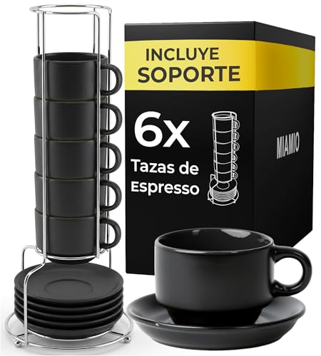MIAMIO - Tazas Cafe Espresso De Cerámica de Gres 