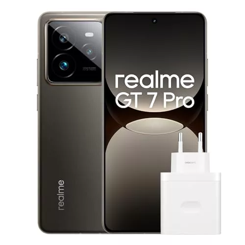 realme Smartphone GT 7 Pro 5G Teléfono Móvil 12+256GB, Procesador Snapdragon 8 Elite, Pantalla RealWorld Eco², Cámara de instantáneas ultranítidas con IA, Gris, Exclusivo de Amazon