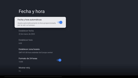 Ejemplo cambio horario en tele