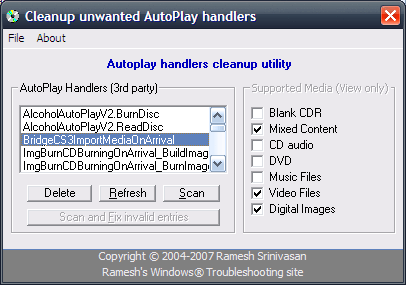 Limpia la reproducción automática de Windows con Clean Handlers