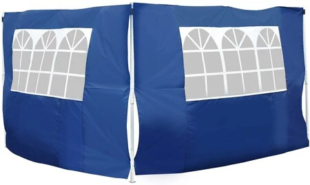 Outsunny 2 Paredes Parte Laterales Para Carpa 3x2 Lado Parasol De Gazebo Tela Oxford Con Ventana Medidas Apto Para 3x3 3x6 Azul