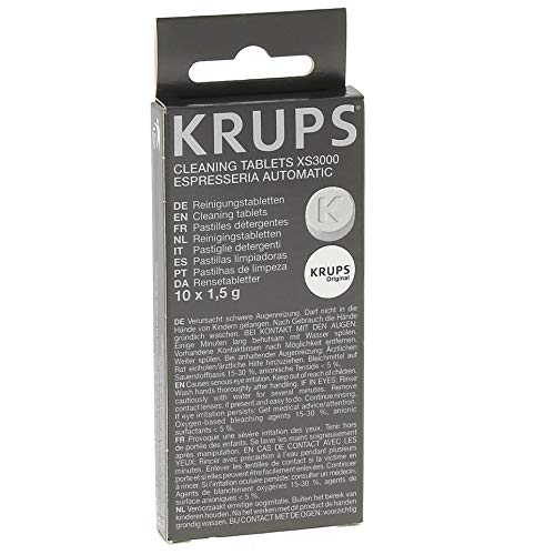 Krups Pastillas limpiadoras para máquinas de café súper automáticas, pack de 10 pastillas