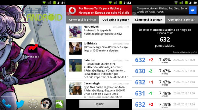 Prima de riesgo española Android