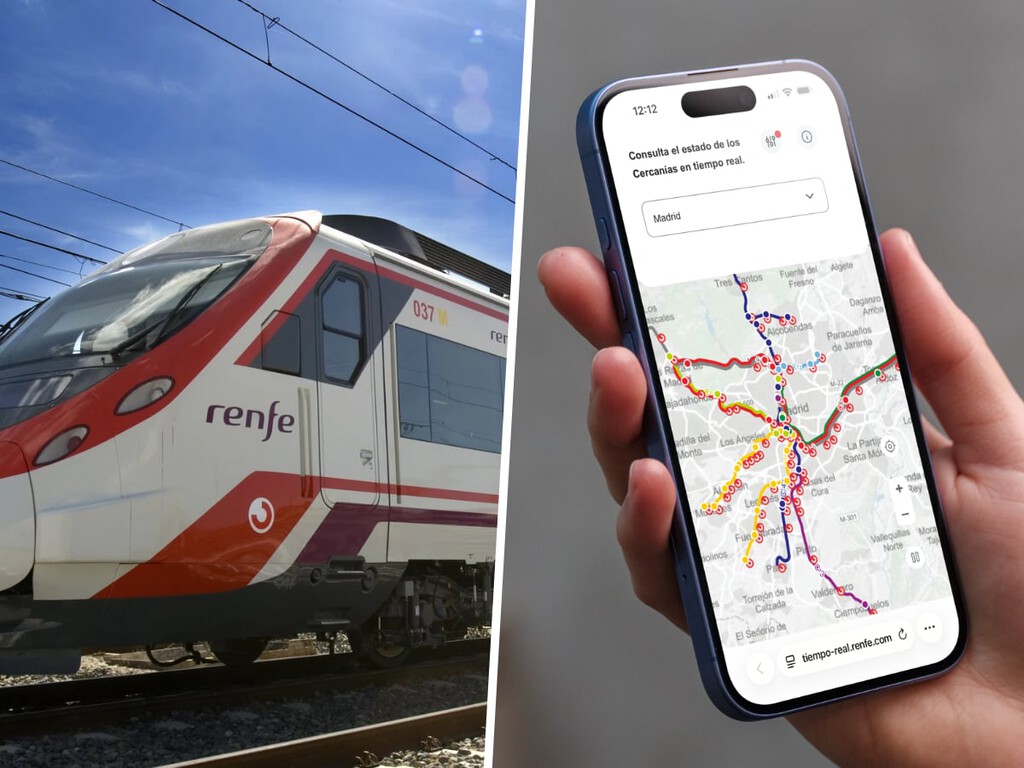 Cercanías por fin nos deja ver dónde están sus trenes (y sus retrasos). Lo primero que he hecho hoy es guardar esta web en mi iPhone 