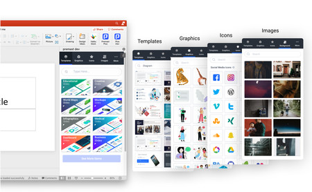 Con este plugin gratuito puedes integrar montones de plantillas, gráficos, iconos e imágenes directamente en PowerPoint
