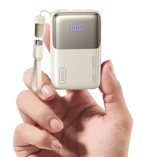 INIU Power Bank, Ultra Mini 10000 mAh, Apto para Avión & Esenciales de Viaje