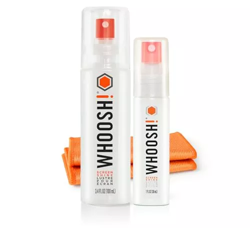 シュー!スクリーン クリーナー キット – 最適な用途 – スマートフォン、iPad、メガネ、電子書籍リーダー、LED、LCD、テレビ – 100 ml + 30 ml ボトル + プレミアム クロス 2 枚が含まれます