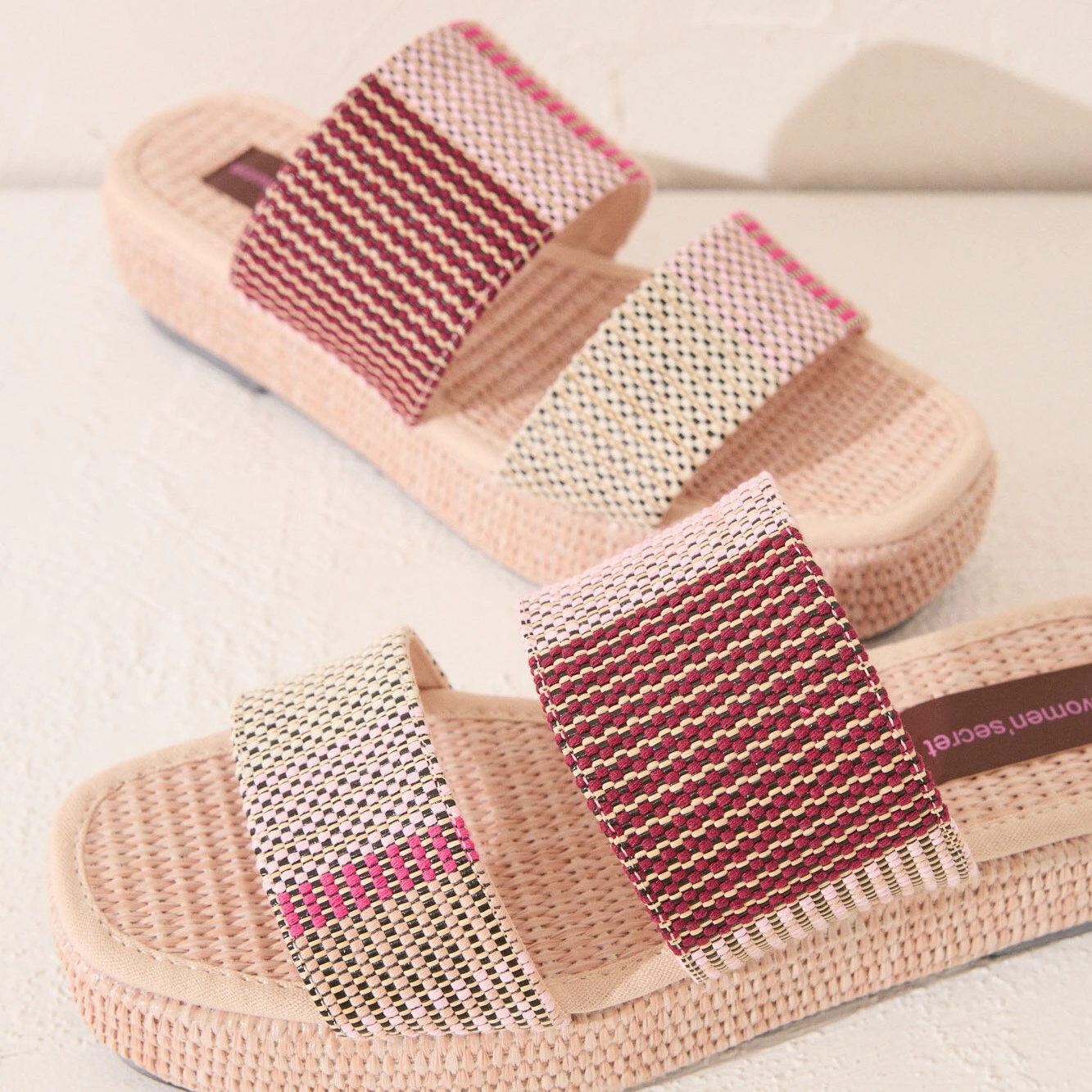 Sandalias plataforma rafia multicolor
