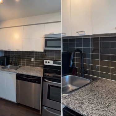 Esta chica tenía una cocina fea y aburrida y la convirtió en una cocina moderna y de diseño usando solamente vinilos adhesivos